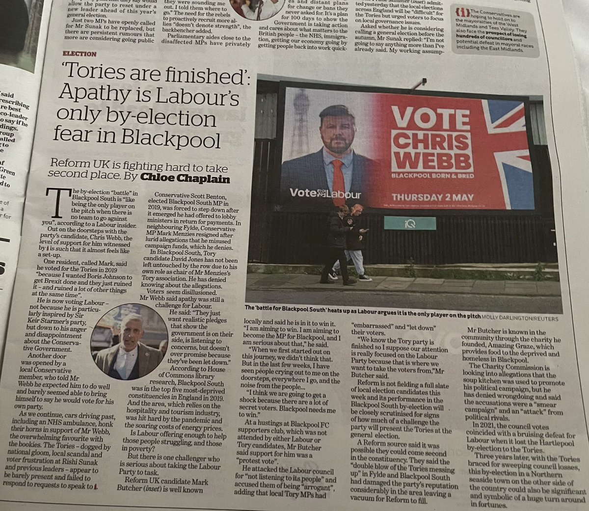 “The Tories are finished’: Apathy is Labour’s only by-election fear in Blackpool.” It’s important come a General Election we get more people voting in Blackpool. We have far too many health inequalities and social issues for people not to vote! inews.co.uk/news/politics/…