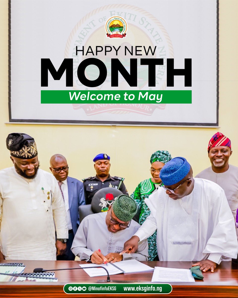 Ekiti Kete, 
As we embark on another month, let's renew our commitment to unity, progress, and prosperity.  Let's continue to work together towards a prosperous and thriving Ekiti State.

May this month bring opportunities for growth and success to every corner of our beloved