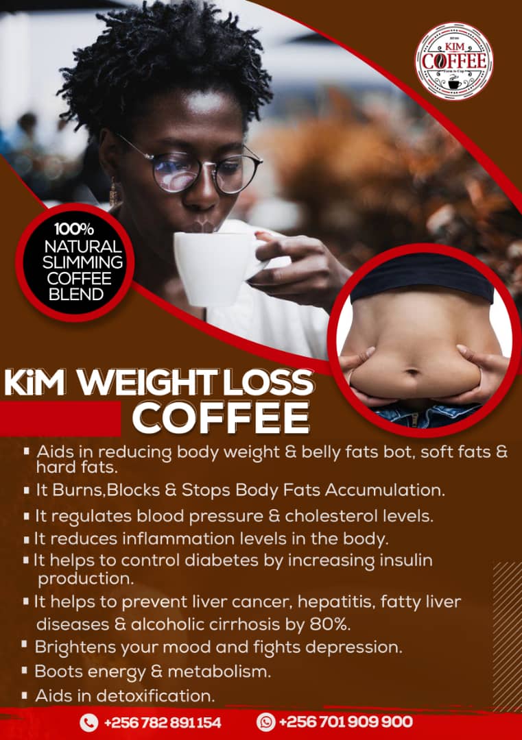 Greetings!! There's a variety of Kim Coffee Products. If you're battling with HYPERTENSION & DIABETES Order for KIM PRESSURE & DIABETES. Fight Over-WEIGHT/Obesity, BELLY FATS with KIM WEIGHT LOSS COFFEE. Order at Ugx40,000 Only. #kimcoffeeroastersuganda