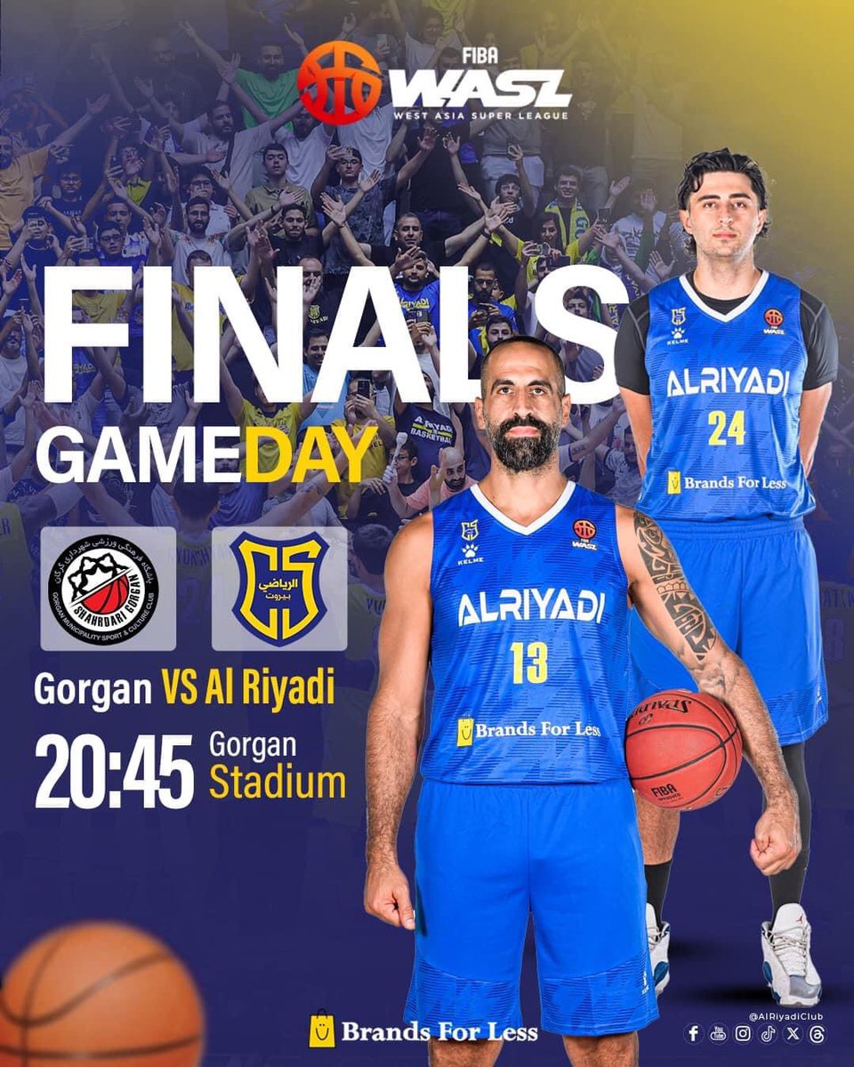 GAME DAY ⛹️ !!!
🏀 Gorgan v/s Al Riyadi 
🏆 Fiba WASL Finals 
📍 Iran
⏲️ 20:45 🇱🇧
📺 MTV