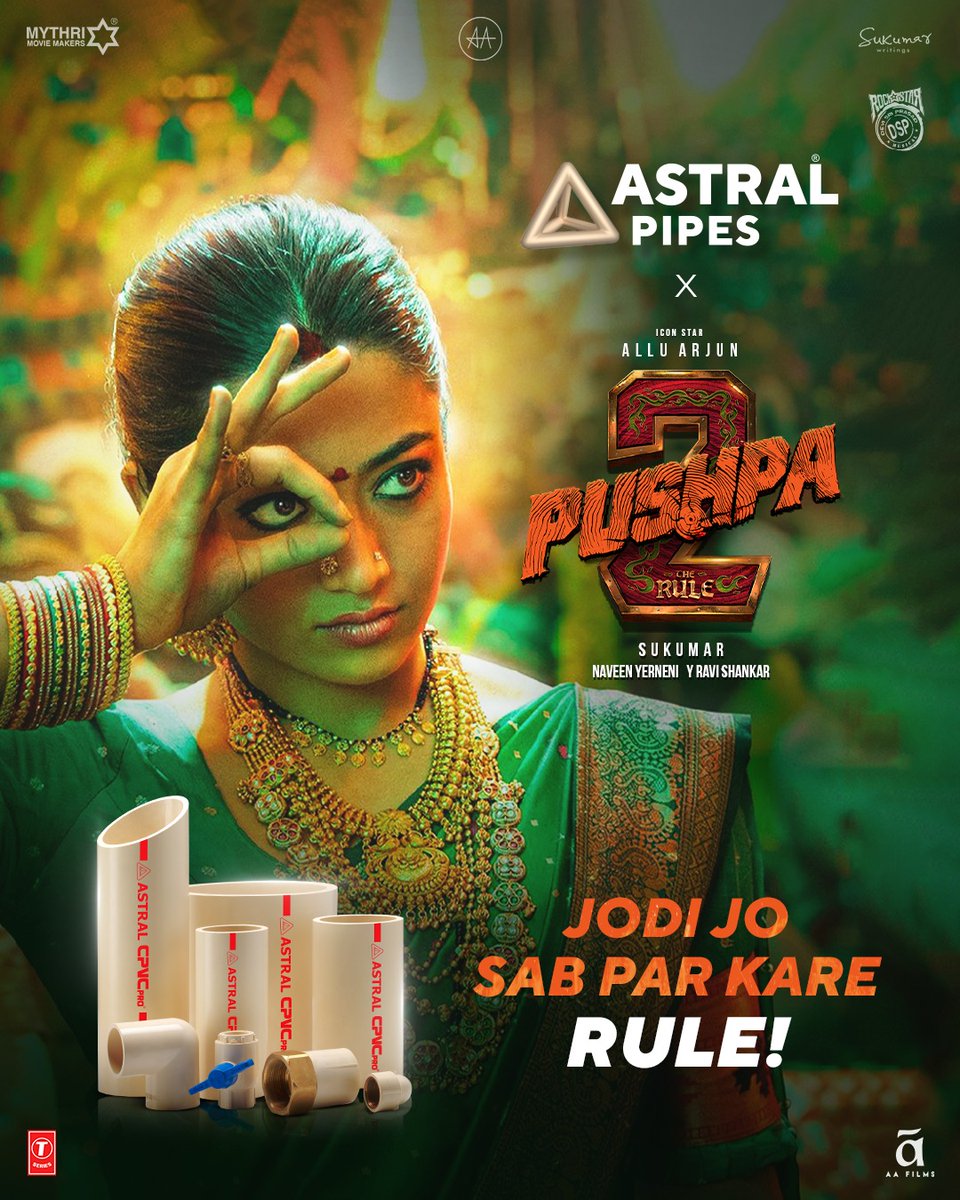 The #AstralStrong jodi that will leave your heart pounding!!🔥

Thrilled to be associated with the electrifying Pushpa 2!

#Astral #AstralPipes #PushpaMovie #Pushpa2 #Pushpa2TheRule #AlluArjun #Film #Entertainment