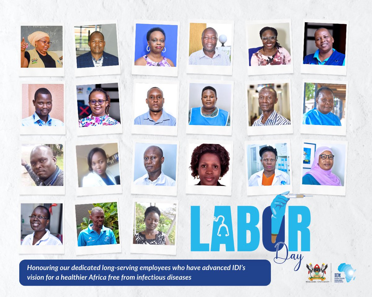 This year's International #LaborDay we celebrate our devoted long-serving employees who have propelled our vision for a healthier Africa, free from infectious diseases. Asante! #OneIDI