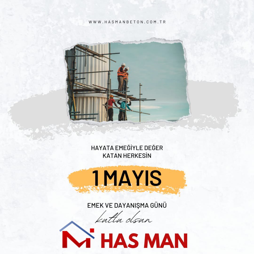 HasmanBeton's tweet photo. 1 Mayıs Emek ve Dayanışma Günü Kutlu Olsun. 

#1mayisemekvedayanismagunu 👷🏻‍♂️ https://t.co/Q5gcXD4ITh