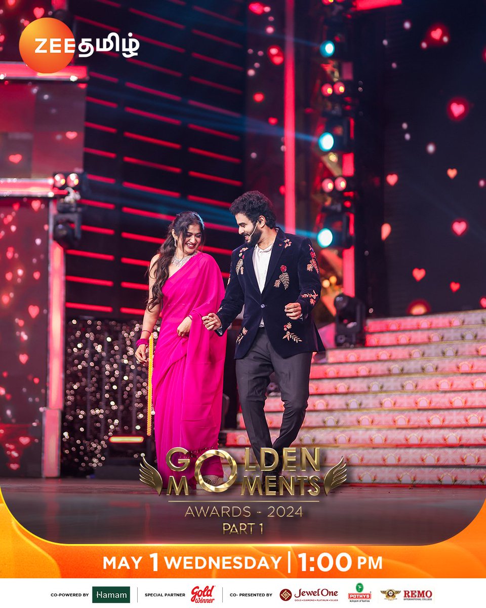 New Jodi On Town...!!!😉❤️ Golden Moments Awards 2024-Part 1 | May 1 at 1pm. #GoldenMomentsAwards2024 #Archana #RJVijay #Sakthi #ZeeTamil