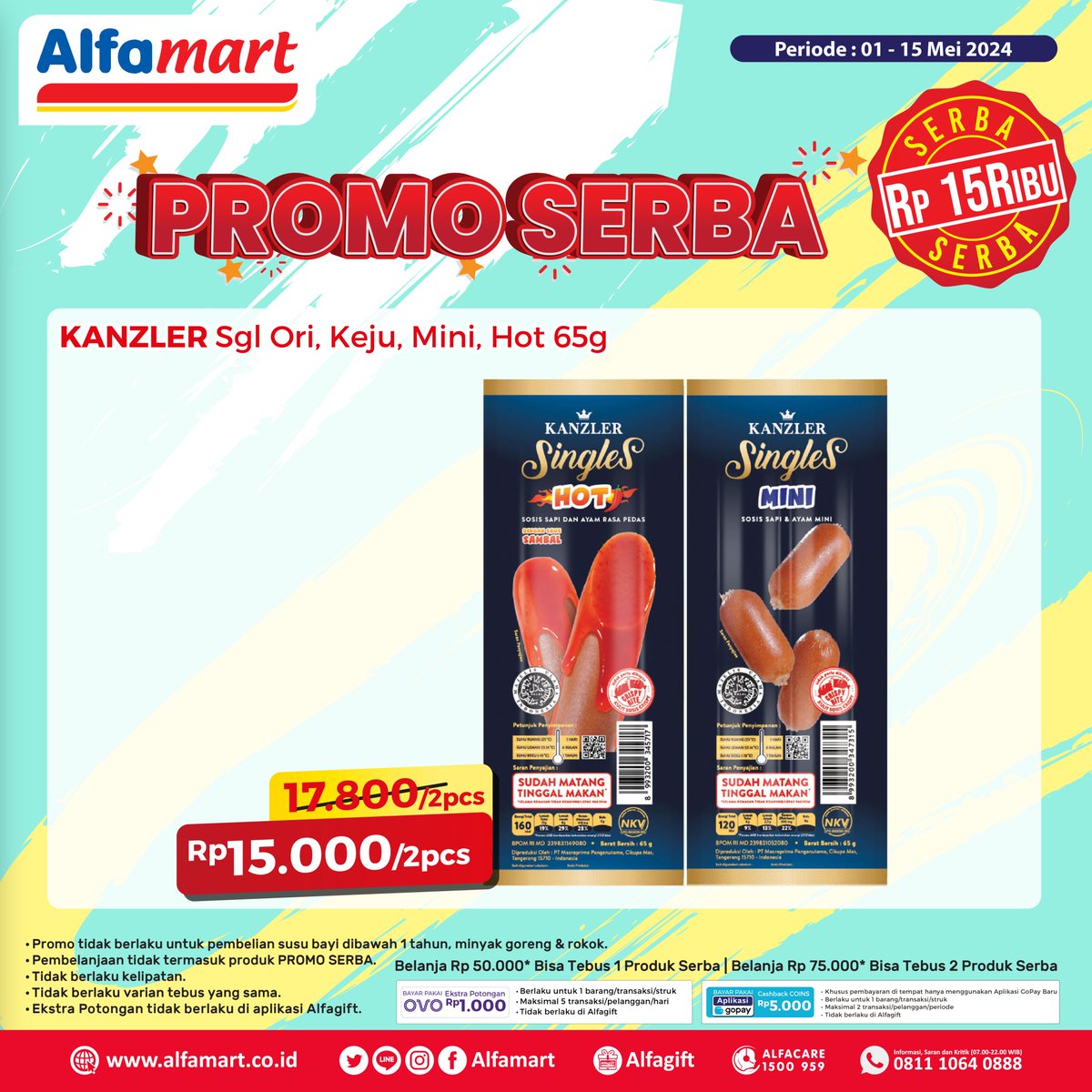 ✨ Boleh Kakak... #PromoSerba Alfamart mulai dari Rp5.000,-an aja 😍 Hanya di Alfamart kamu bisa mendapatkan produk serba Rp5.000/Rp10.000/Rp15.000 aja! Belanja sehari-hari jadi bisa nebus produk pilihan ini! Cuss langsung aja nikmatin ya Sahabat!😆 Periode 1-15 Mei 2024