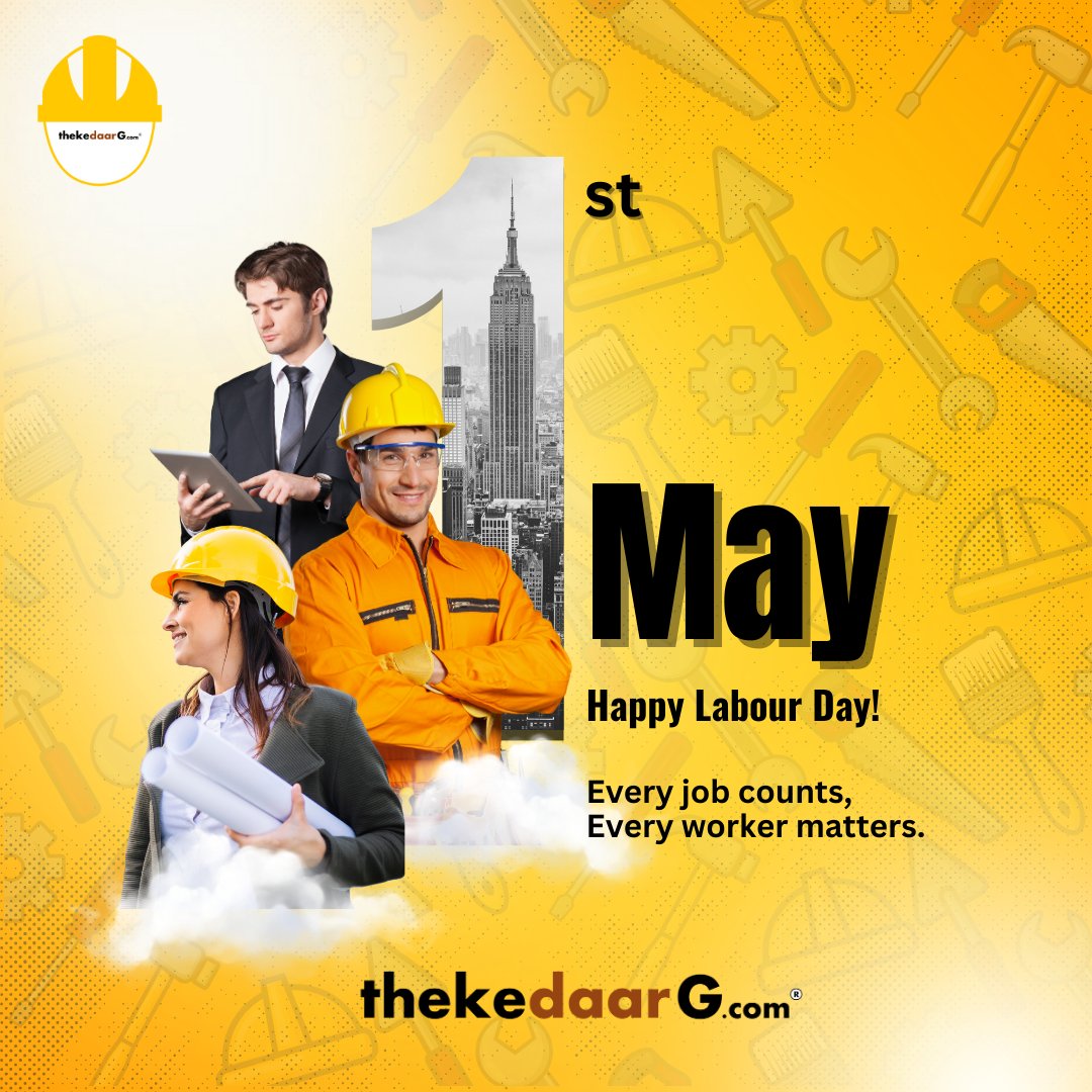 💼🦺Honoring the tireless dedication and resilience of workers worldwide. Happy Labour Day!! 👷🏽

#LabourDay #MayDay2024 #InternationalWorkersDay #1stMay #thekedaarG #constructionservices #interiordesign  #contractor #engineer #mpstartup #startupindia #homedecor #homerenovation