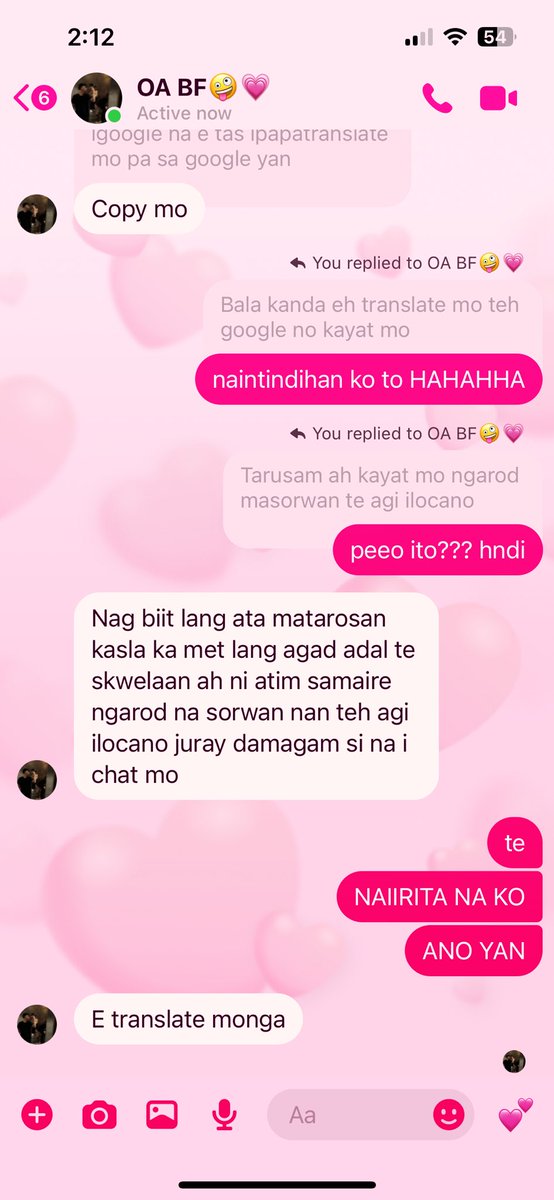 potchi HAHAHAH can sum1 help me na itranslate to HAHAHAHA pinagttripan na ko ng bf ko😭