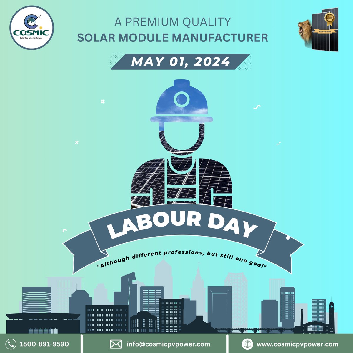 'Happy Labour Day! 🛠️ Today, we honor the hard work, dedication, and contributions of workers around the world. From the factory floor to the office desk, every effort shapes our communities and drives progress.'