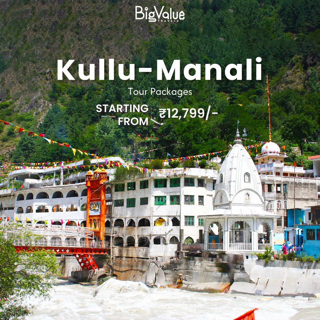 Discover the unique charm of Kullu-Manali, where snow-capped peaks, beautiful valleys, and colourful culture create unforgettable experiences.
.
Visit us at bigvaluetravels.com

#kullumanali #kullu #manalitrip #manalive #himachaldiaries #manikaranshivtemple #bigvaluetravels