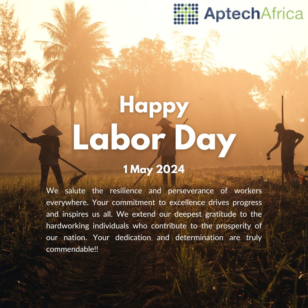 Happy Labor Day to all the hardworking individuals out there from Aptech Africa!! Your dedication and perseverance drive progress and shape our world. Your hard work fuels our communities, economies, and dreams. 💼👷‍♂️👩‍⚕️ #LaborDay #Appreciation #Workforce