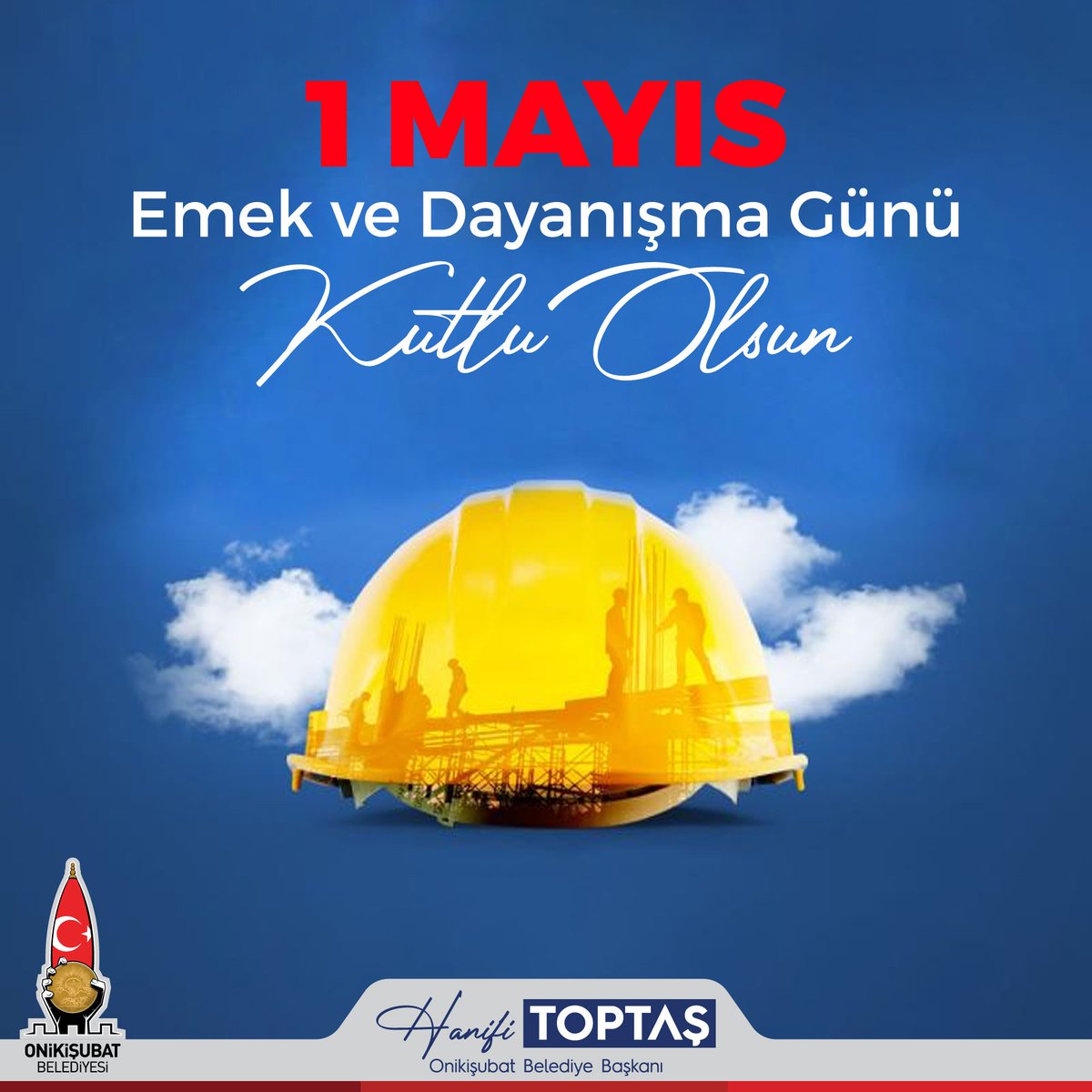 Başkanımız @HanifiToptas; 'Emek ve alın terleriyle hayatını kazanarak, şehrimizin ve ülkemizin gelişmesine ve kalkınmasına katkı sağlayan tüm işçi ve emekçi çalışanlarımızın 1 Mayıs Emek ve Dayanışma Günü’nü kutluyor, sevgi ve saygılarımı sunuyorum. Onikişubat Belediyemiz…