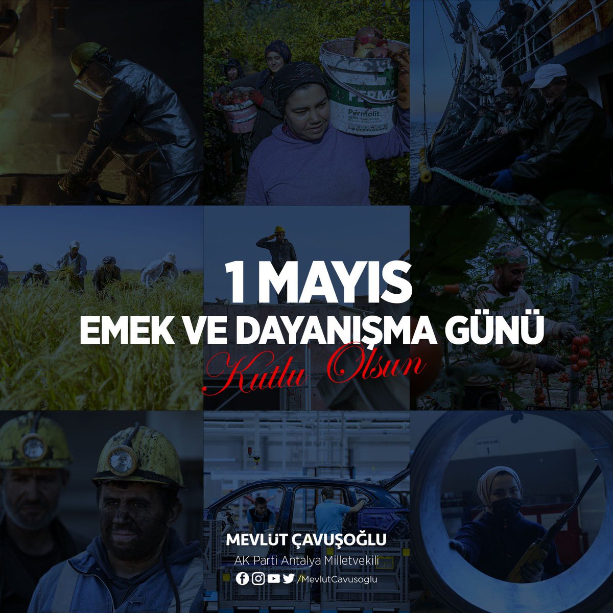 Alın teriyle üreten, yaşadığı topluma değer katan tüm işçi ve emekçi kardeşlerimizin 1 Mayıs Emek ve Dayanışma Günü’nü tebrik ediyorum.