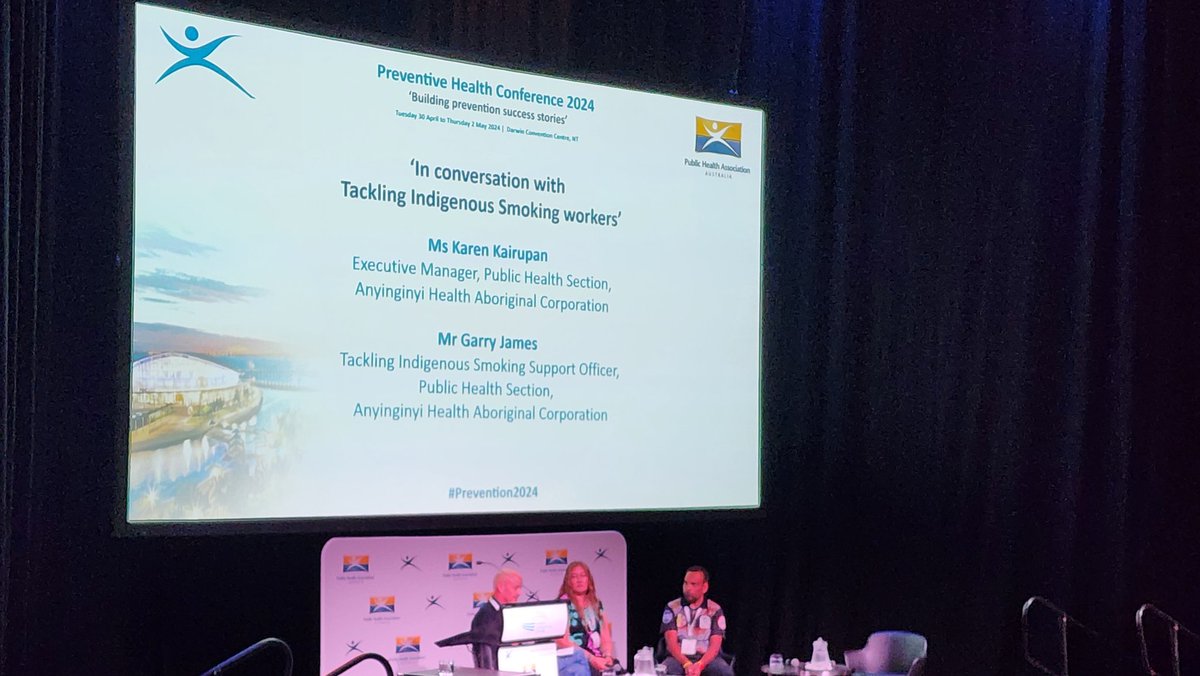 Excellent conversation is going on with the leaders and people who are working on grounds to tackle #smoking in the #Indigenous communities, chaired by Prof David Thomas at the #Prevention2024 conference organised by @_PHAA_