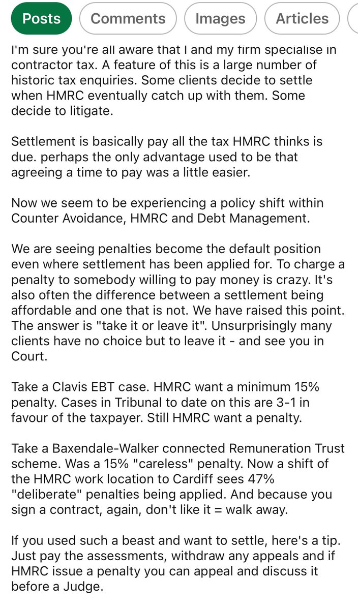 Astonishingly one firm claimed to “specialise in Contractor tax” despite no previous involvement.
That firm spuriously claimed to have a solution to the #loancharge that had a 65% chance of success which encouraged some ‘victims’ not to settle.
As we warned, penalties now apply!