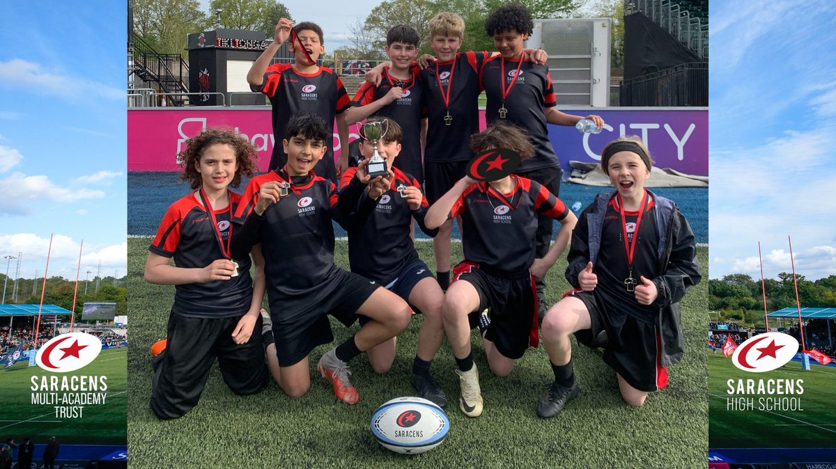 YES Year 7! These boys scored 8 tries to lift the first 'Copthall Rugby Cup'. Well played team!

@saracens #sportatsaracenshigh #schoolrugby #boysrugby #teamsports #cupwinners #rugbyteam #discipline #hardwork #honesty #humility