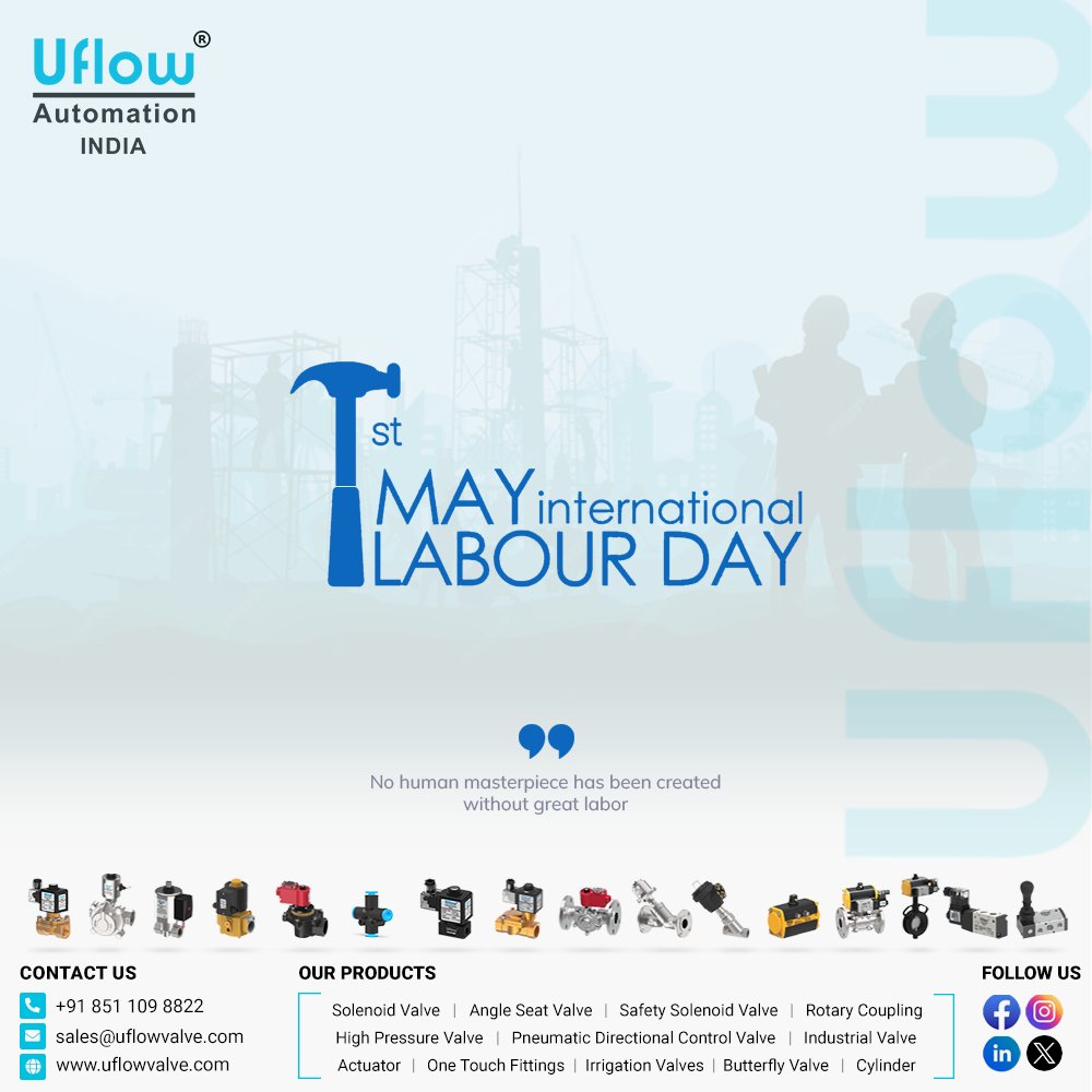Happy International Labour Day! May your hard work and dedication be recognised and celebrated today and every day. uflowvalve.com/products #COVID19 #LabourDay #MayDay #InternationalWorkersDay #MaharashtraDay