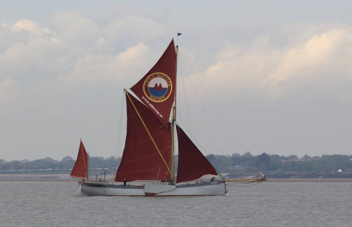 For #Woodensday Thames sailing barge Blue Mermaid passing Colne Point NNR yesterday 😁