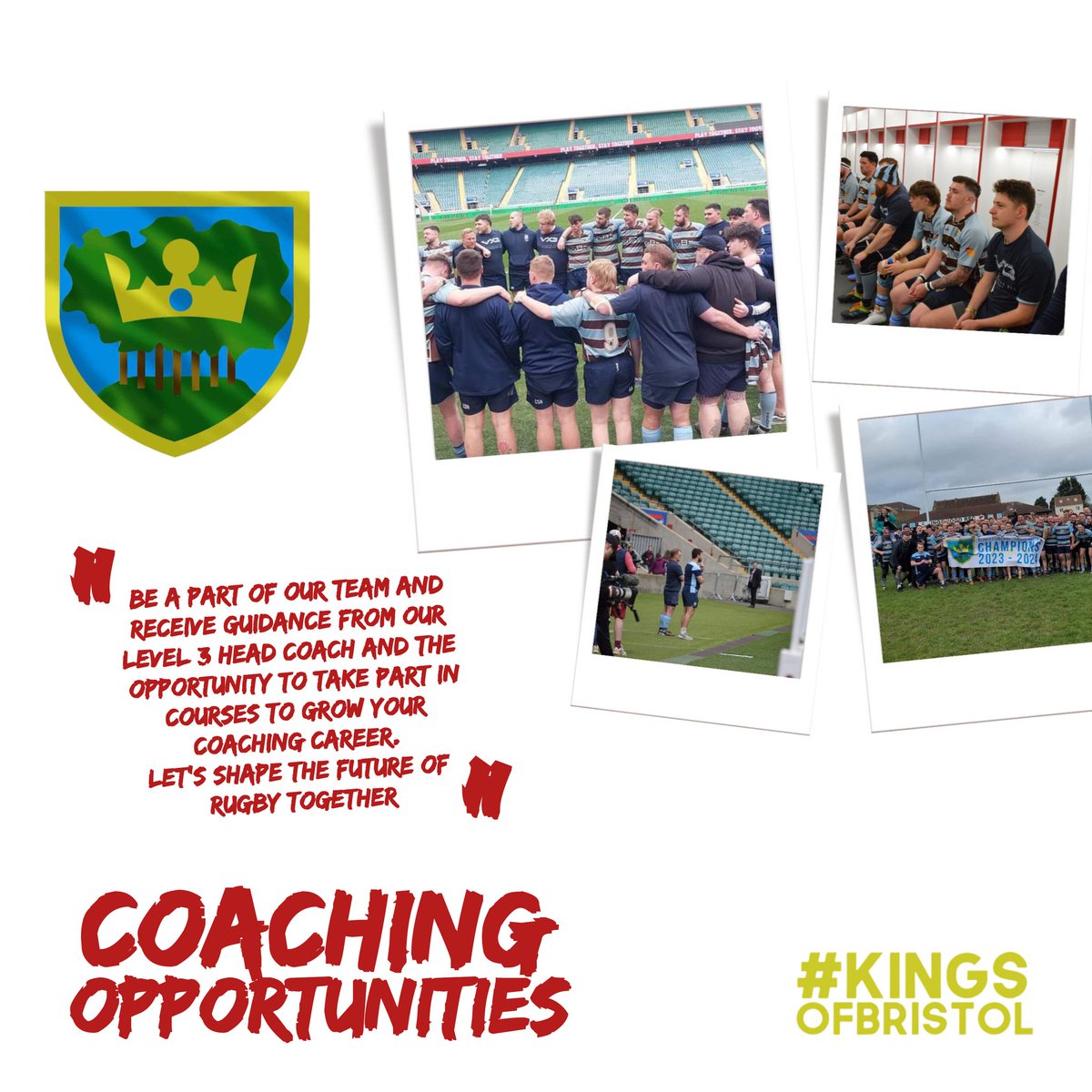 Kingswood RFC senior men are looking to expand their coaching team for the 2024/5.Be a part of our team and receive guidance from our level 3 head coach and the opportunity to take part in courses to grow your coaching career. seniorrugby@kingswoodrfc.co.uk