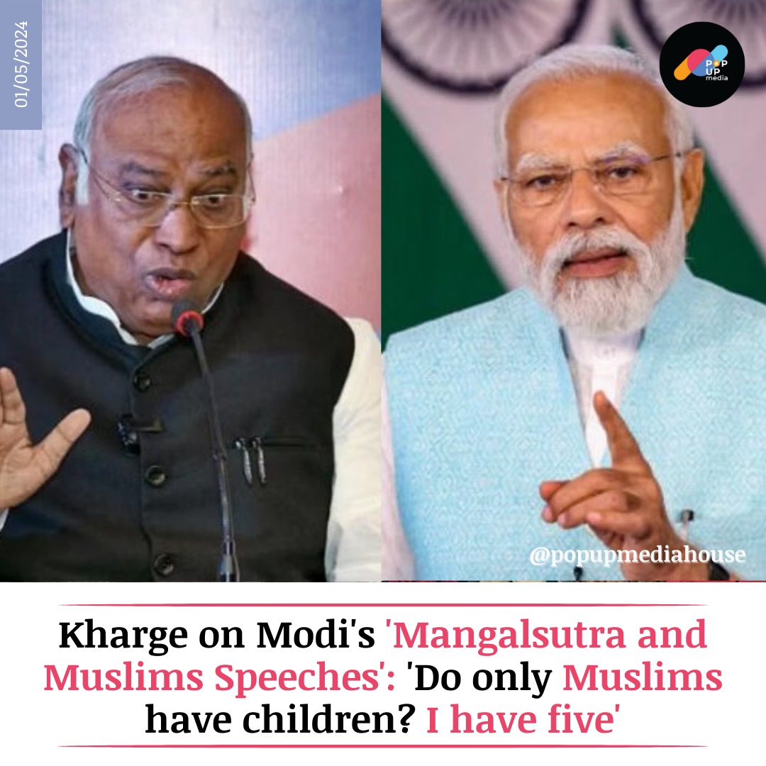 Congress President #MallikarjunKharge asserted at an election rally in #Chhattisgarh that his party is set to secure a majority in the ongoing Lok Sabha election.
.
#latestnews #Headlines 
.
#popupmedia #modispeech #Mangalsutra #Muslims #LokasabhaElection2024 #TrendingNow