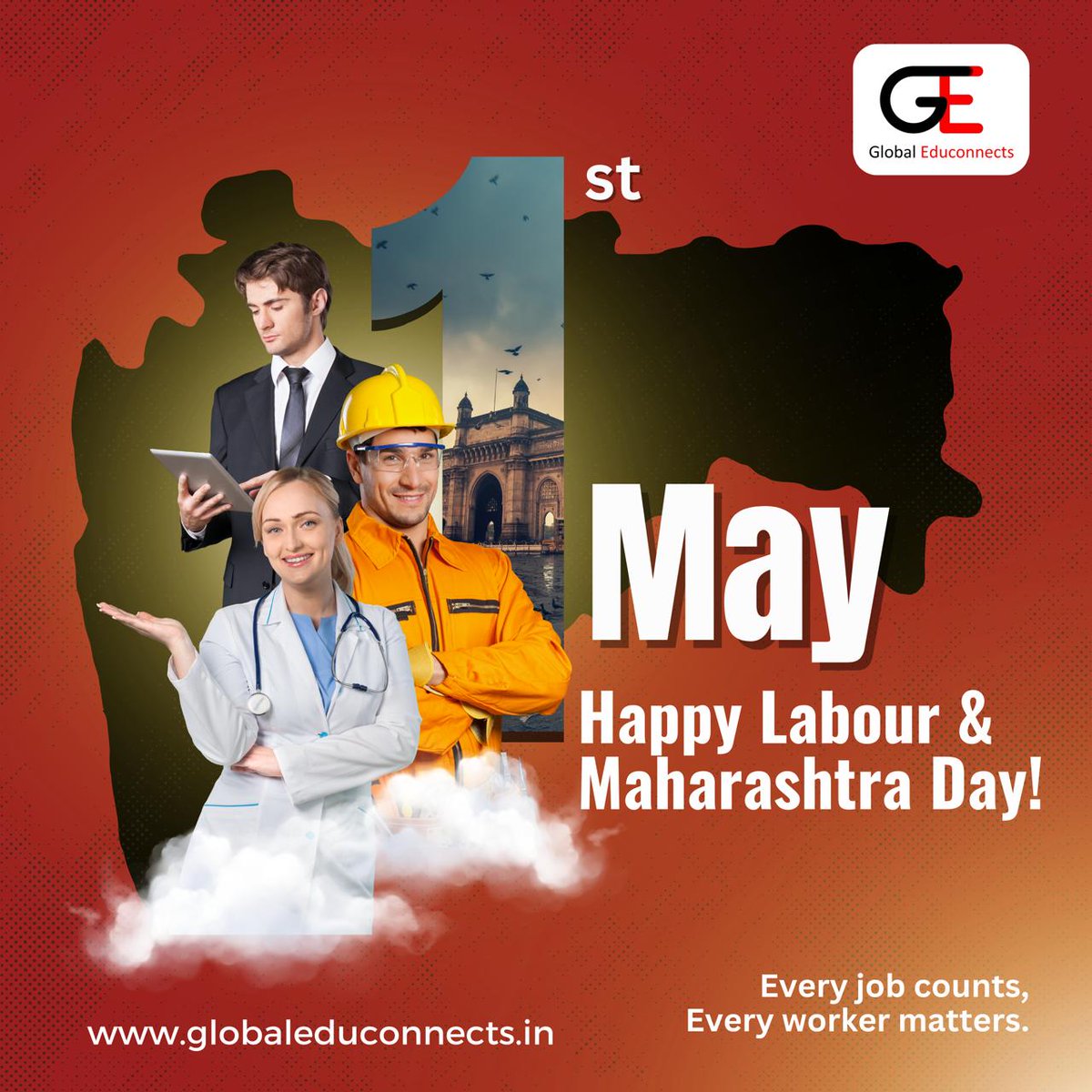 Happy Maharashtra Day! Let’s take pride in our cultural heritage and traditions that make our state so vibrant.”#maharashtraday #labourday #labourday2024 #globaleduconnects #studyabroadconsultants