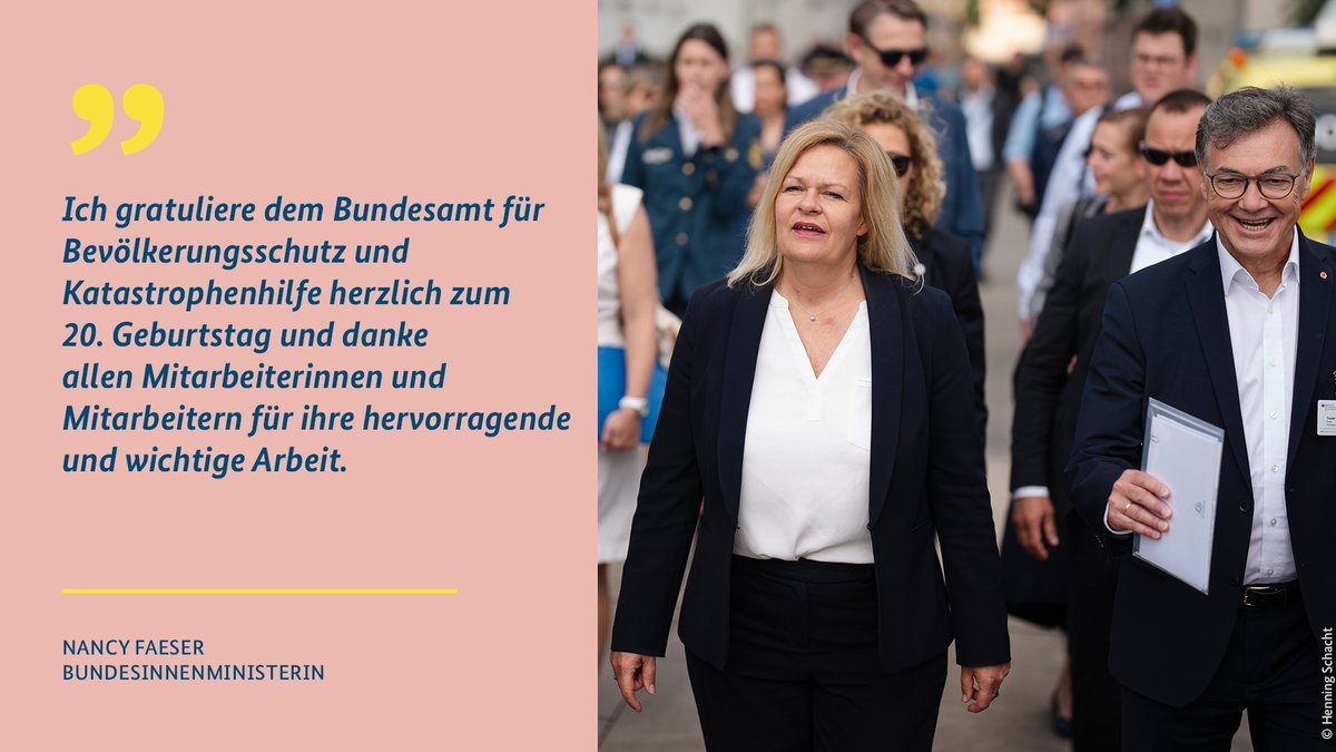 Vor genau 20 Jahren, am 1. Mai 2004, wurde das Bundesamt für Bevölkerungsschutz und Katastrophenhilfe (@BBK_Bund) gegründet. Wir gratulieren! 🎂🤝💐