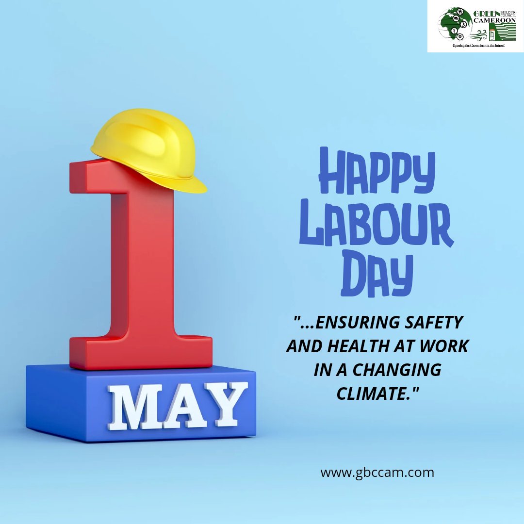 🎉 Happy International Labor Day! 🌿 We're proud to stand with @GBC_Cameroon in promoting workplace safety and health amidst a changing climate. Let's build a greener, safer, and healthier future together! #LaborDay #Sustainability #GreenBuilding #Buildingthetransition #ARN