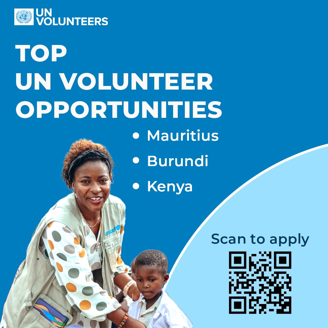 Here are 3⃣ top opportunities for the week 

🇲🇺 eHealth IT System Asst: bit.ly/3w7rcGm
🇧🇮 données pour la communication: bit.ly/44pgU0S
🇰🇪 Digital Revenue Strategy: bit.ly/44pxaif

Find more UN Volunteer opportunities here 👉 app.uvp.org