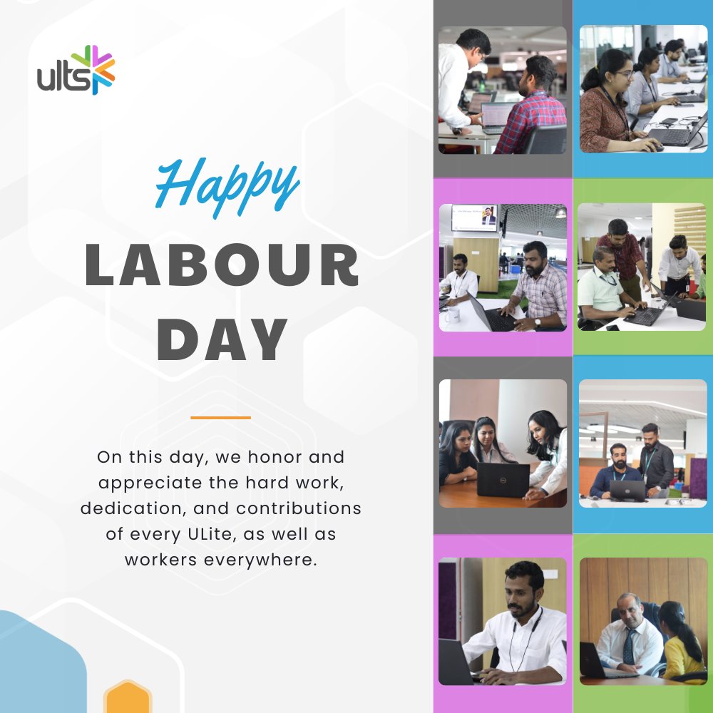 🎉Happy Labour Day from all of us at ULTS! 🌟 Today, we celebrate the dedication & hard work of every ULite and workers everywhere. Your contributions are the foundation of our success and growth. Thank you for your unwavering commitment and passion. Happy Labour Day! #LabourDay
