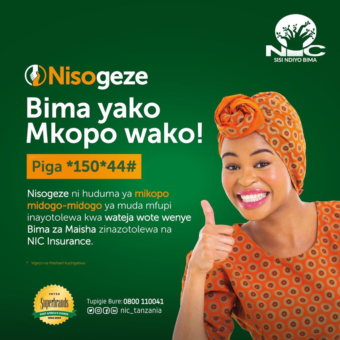 YoungAfricansSC's tweet photo. Kufahamu zaidi kuhusu Mkopo wa NISOGEZE kutoka NIC Insurance tafadhali wafuate kwenye kurasa rasmi za mitandao ya kijamii (Facebook/Twitter/Instragram)
@nic_tanzania
__________________
#nicinsurance
#Sisindiyobima #superbrands #isocertified90012015
#NICat60 https://t.co/G5H3jozcHH