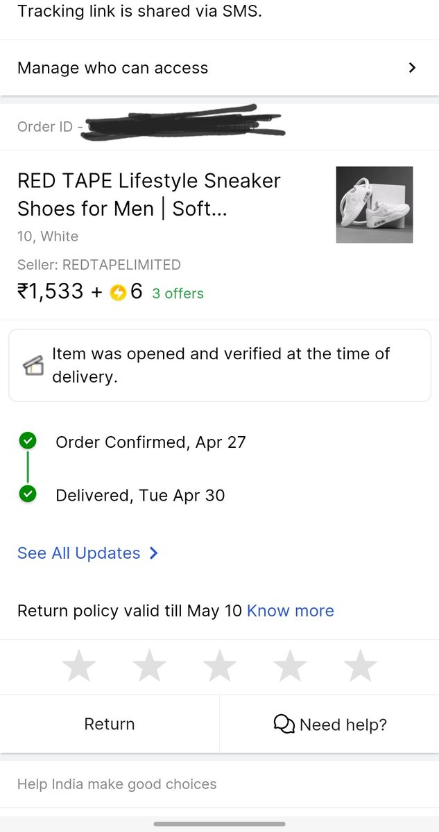 @flipkartsupport @Flipkart 
I ordered redtape shoes n received different color shoe
This was an open box delivery but as I was in office so I told executive to put the packet at neighbor
When I come at home 11pm, I open this n found color difference
Please look into for exchange