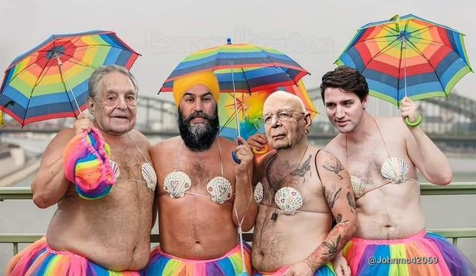 George Soros, Jagmeet Singh, Klaus Schwab, and Justin Trudeau have one thing in common. They're all WACKOS. Who agrees with me?