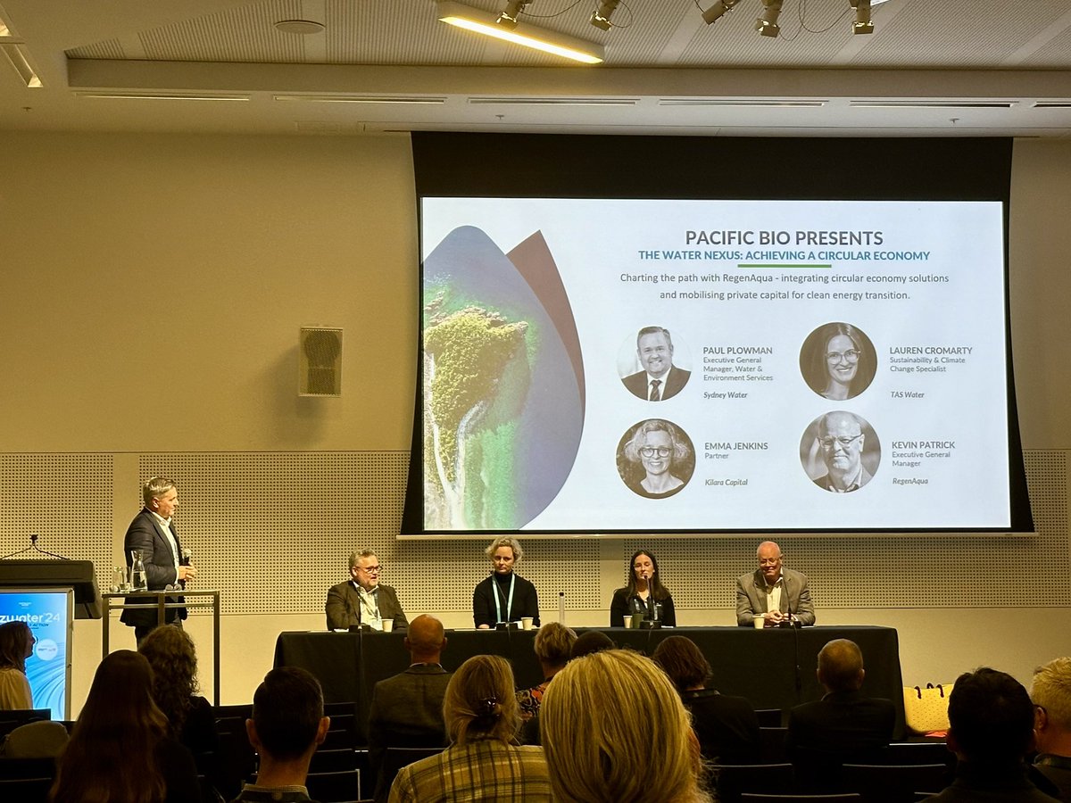‘The circular economy isn’t a new thing. Think of how your grandparents used to live - nothing went to waste. The linear economy &amp; throw-away society is relatively recent.’ 
Hear, hear!
Lauren Cromarty <a href="/Tas_Water/">TasWater</a> speaking at #ozwater <a href="/AustralianWater/">AWA</a>