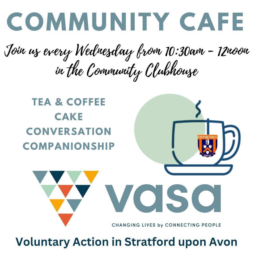 The Community cafe opens at 10.30am on Wednesday, everyone welcome. @StratfordLocal @vasaorg VASA @StratfordTC1