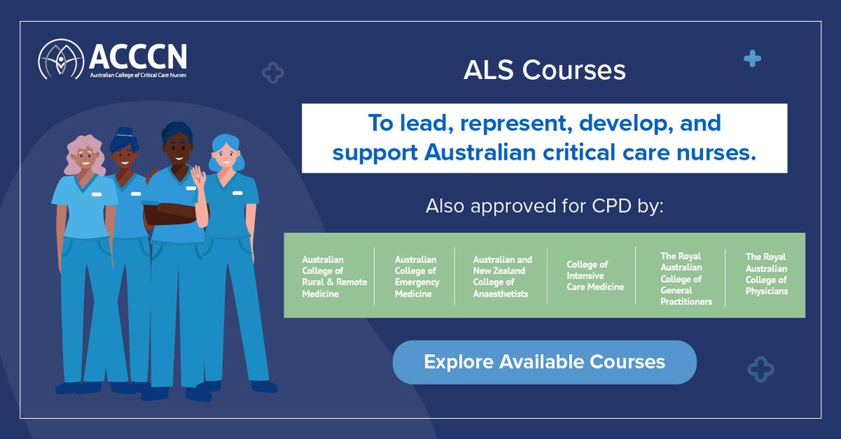 Enrol in the 2024 ACCCN Advanced Life Support (ALS) Program! Courses for Instructors, Adults & Paediatrics are available nationwide. All courses adhere to ARC & ANZCOR guidelines. Find your course: acccn.com.au/events/courses/ #Nursing #Healthcare