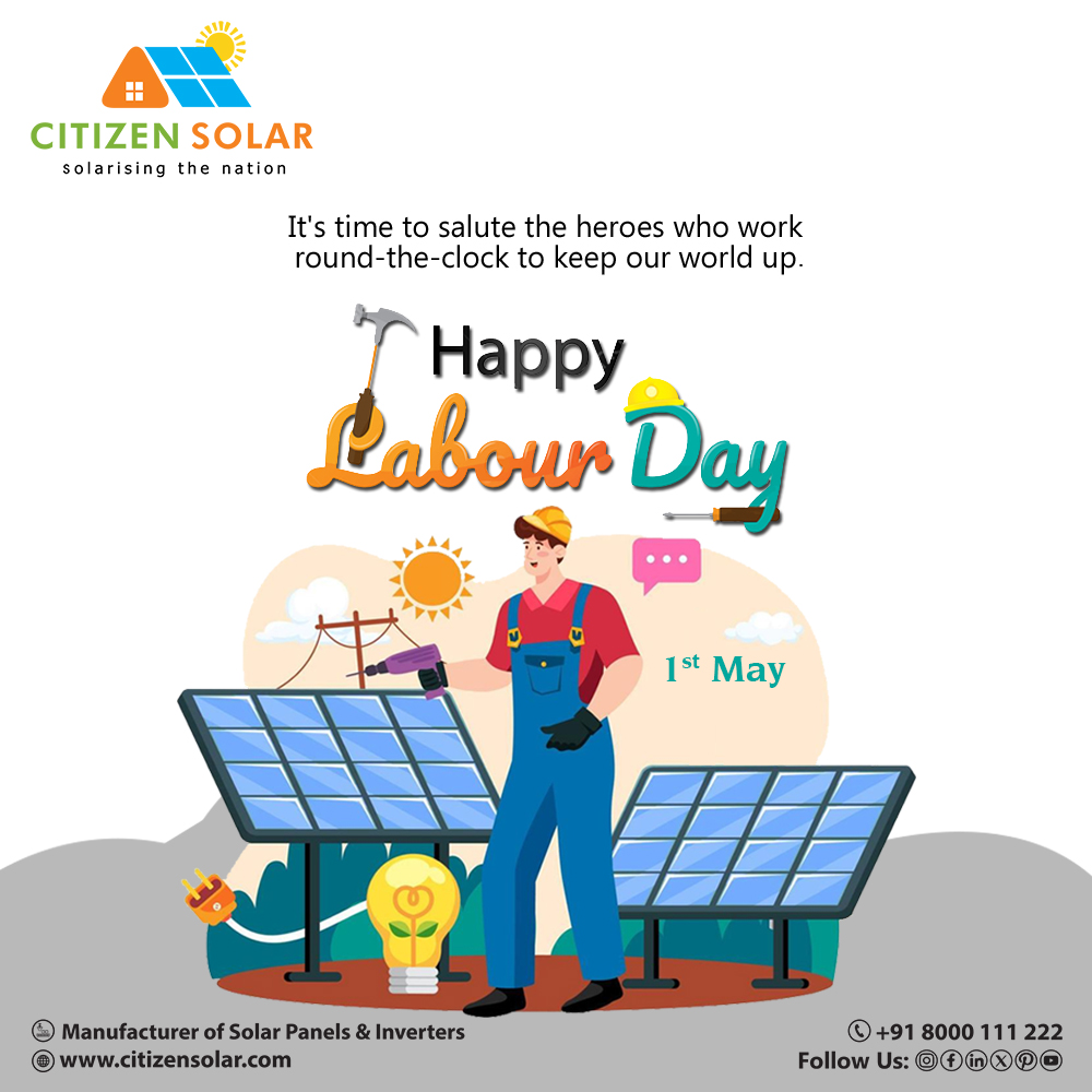 It's time to salute the heroes who work round-the-clock to keep our world up.

Happy Labour Day!

#LabourDay #LabourDay2024 #InternationalWorkersDay #1stMay #LabourLaw #laboursday #CitizenSolar #SolarEnergy #renewables