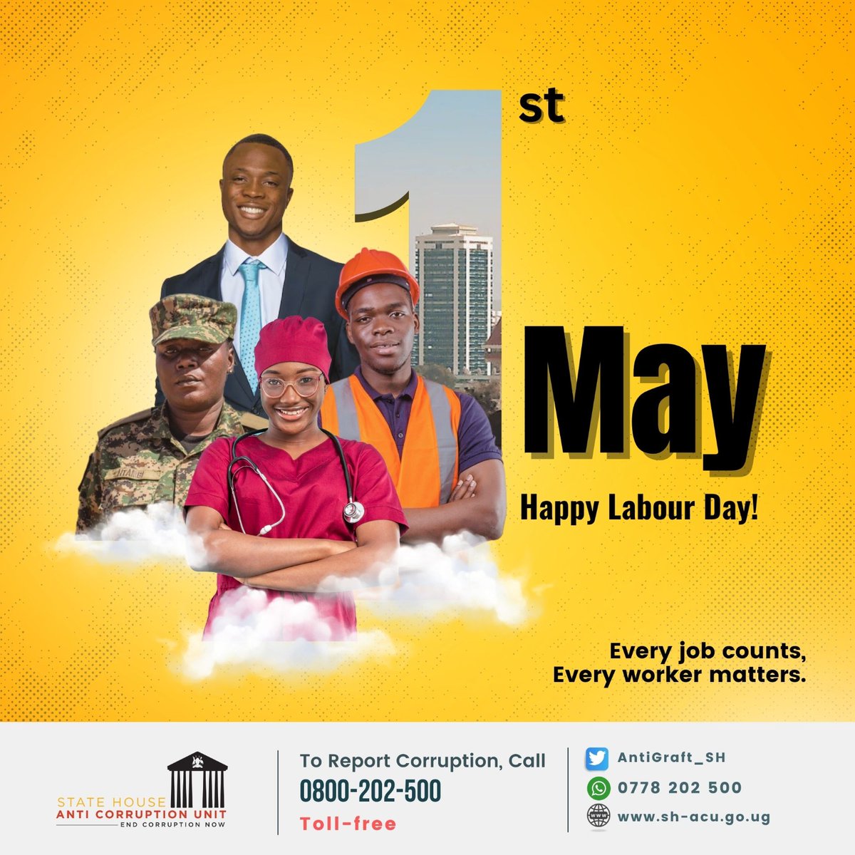 To all the workers who work with integrity, honesty and dedication. We celebrate your hardwork, resilience and contributions to our nation🇺🇬 ! Happy #LabourDay2024!