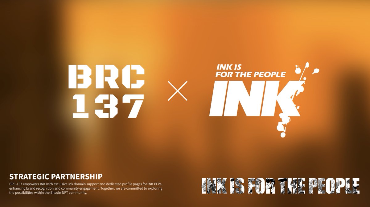 🌟 Exciting News! @brc137io & @inkonbtc are teaming up to bring vibrant new features to the Bitcoin ecosystem! 🚀 Dive into our exclusive DID support & enhanced community benefits. Read all about our strategic partnership here: medium.com/@brc137/strate… #getINKed #BRC137