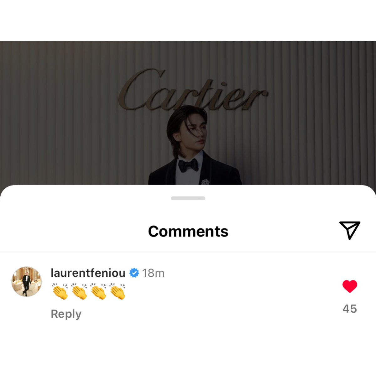 The managing director of Cartier liked and commented under #Hyunjin’s recent instagram post! He also followed him and liked more of his posts 👀🔥 #HYUNJINxCARTIER
