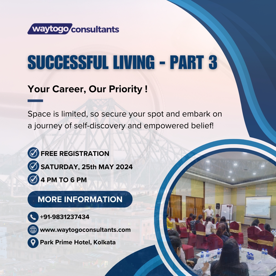 Confirm Your Seat Free - waytogoconsultants.com/corporate-trai…

Don't miss out on Successful Living Part 3: Belief! Register today for the event at Park Prime Hotel, Kolkata on May 25th!

#successfulliving #succesfullivingpart3 #kolkata #parkprimehotel #event #may2024 #corporatevent #training