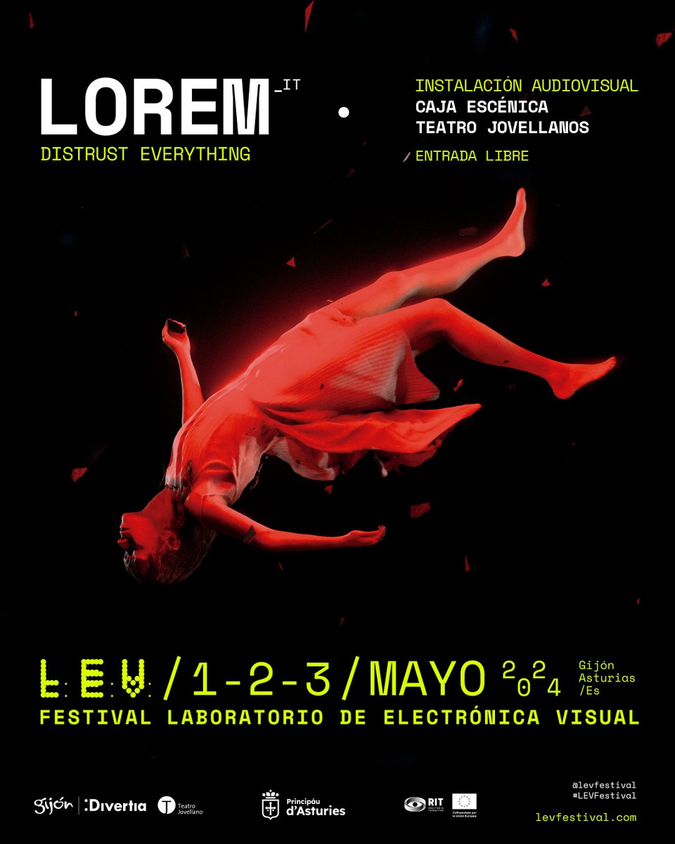 YA ESTÁ AQUÍ !🛸Arrancamos la 18ª edición de #LEVFestival con la programación en las cajas escénicas de los dos icónicos teatros de #Gijón: LOREM en @Teatrogijon [entrada libre] y ROMEO CASTELLUCCI+SCOTT GIBBONS en @LaboralCdlC

🎟️levfestival.com/24-gijon/entra…
🗓️levfestival.com/24-gijon/horar…