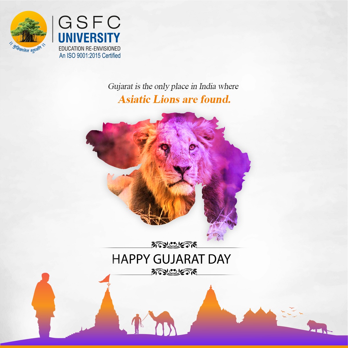 Warm wishes on Gujarat Day! As we commemorate the formation of this remarkable state, let's honor its glorious past and envision a future filled with growth, harmony, and prosperity. Jay Garvi Gujarat!

#GujaratFoundationDay #CelebratingGujarat #GujaratPride #GujaratDay