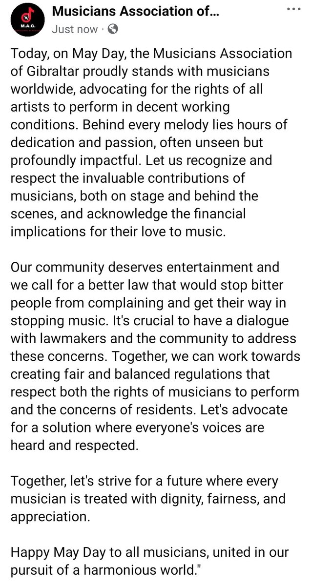 MAGibraltar's tweet photo. OUR MAY DAY MESSAGE!!!! https://t.co/hMg0Swhz8f