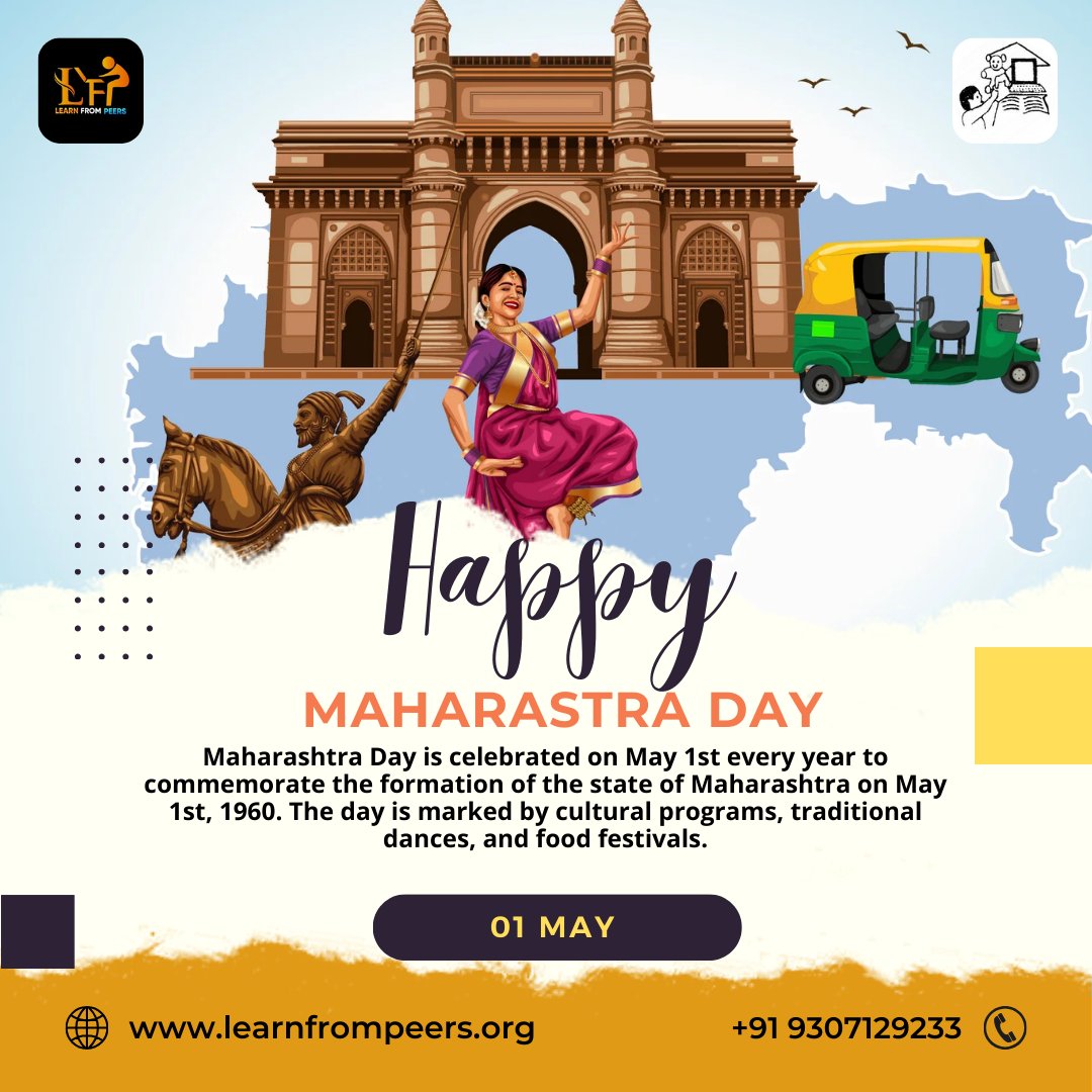 Happy Maharashtra Day to all Maharashtrians! Whether enjoying the delicious #vadapav or dancing to the beats of #Lavani, let's celebrate our rich culture and traditions today. Cheers to the land of diversity and resilience! #MaharashtraDay #learnfrompeers #narayanchandratrust
