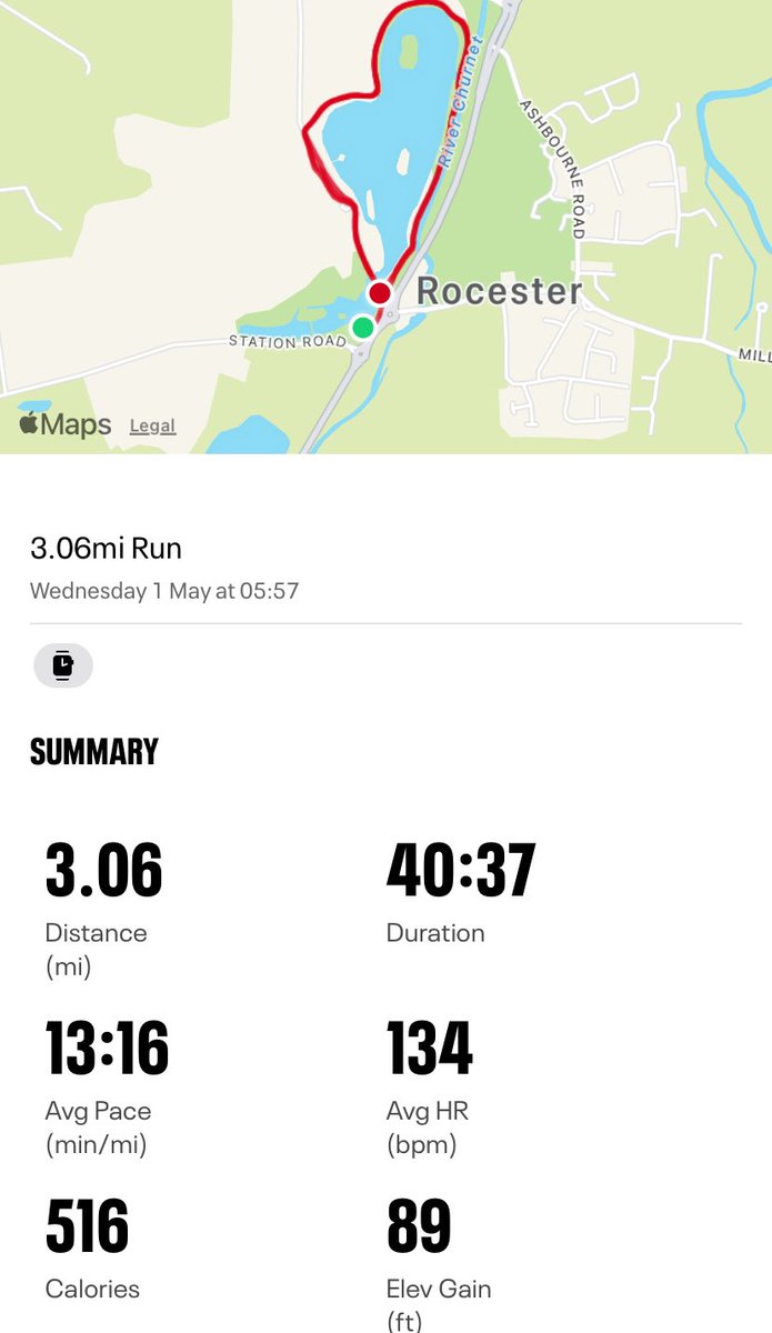 #RunForFun Really enjoyable “easy run” training session around the lakes this morning.