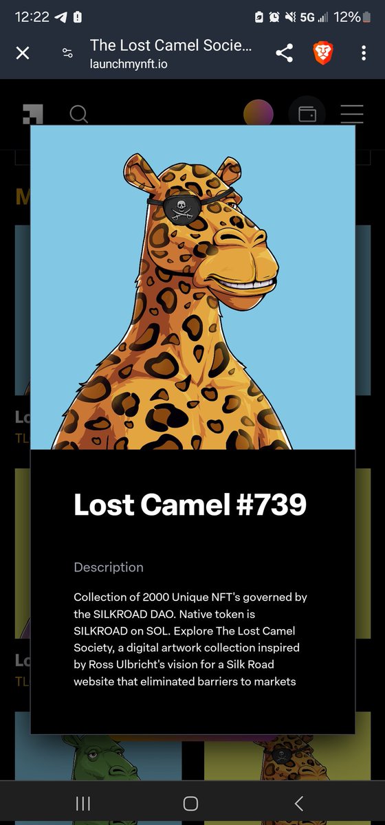 Member 2 hours ago when I said this? Well 39 more #LostCamelSociety #NFTs have been minted to #FreeRoss! Mint yours today at launchmynft.io/sol/3057 and post them up in the NFT channel on the @telegram t.me/SILKROADonSOL #FreeRoss
#EndTheDrugWar
#EndTheWars
#StarveTheState…