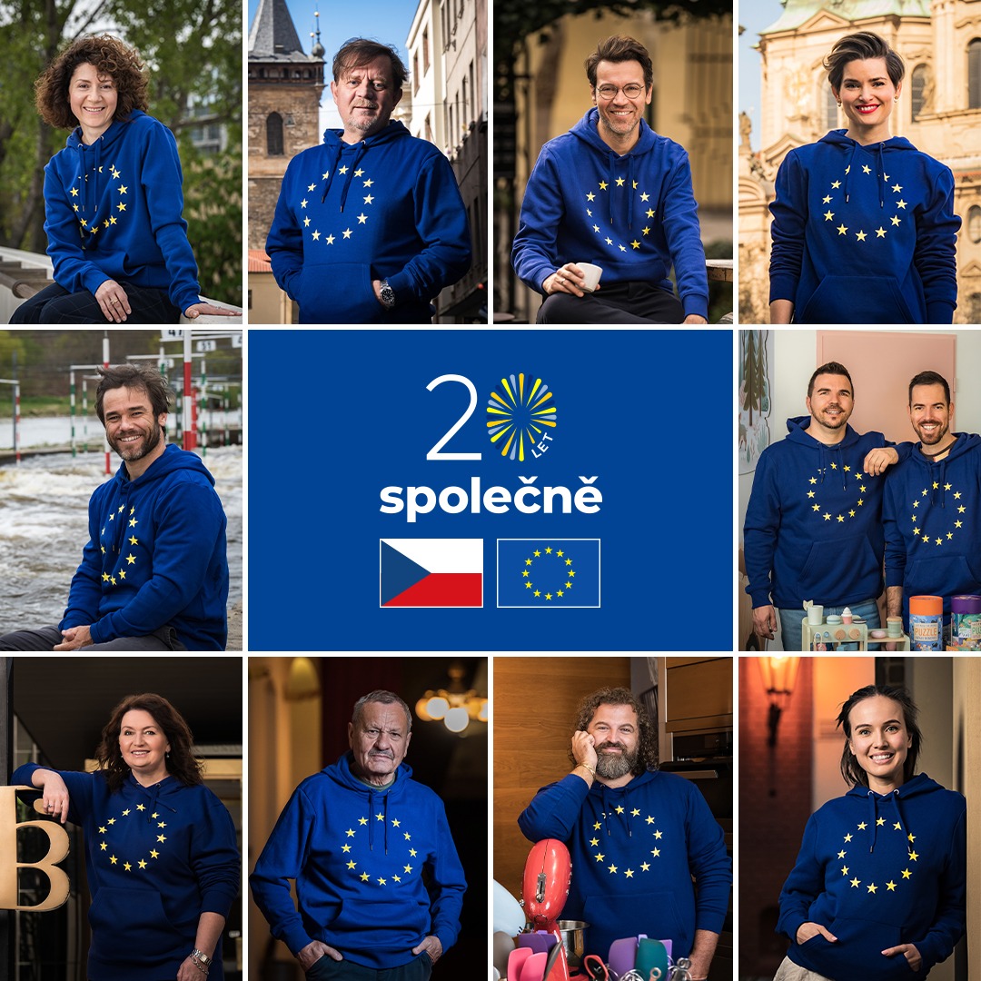 ZEK_Praha's tweet photo. Proč EU? 🤔
U příležitosti 20. výročí ČR v EU nám na tuto otázku odpověděla desítka českých osobností. 

Znáte 20 důvodů, proč je dobré být v EU? 
👇
https://t.co/MInmeNjAyI https://t.co/6bu31IEMv7