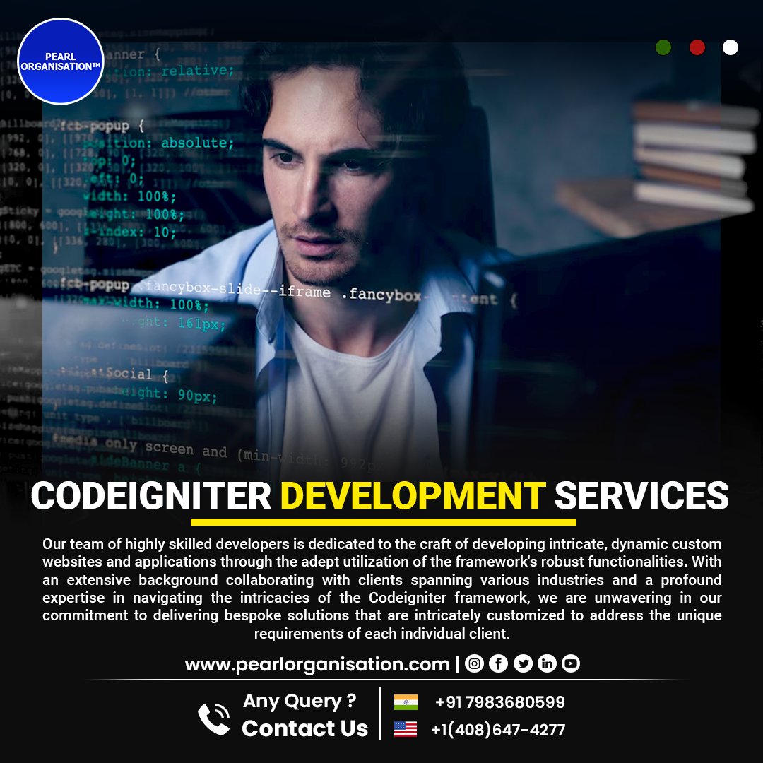 pearlorgs's tweet image. CodeIgniter Development Services:
.
.
pearlorganisation.com
.
.
#ExpertCodeIgniterTeam #BespokeWebDevelopment #SkilledWebEngineers #DynamicWebApps #TailoredWebSolutions #CrossIndustryExpertise #DedicatedClientService #TechnologyLeadership #SoftwareDevelopmentExcellence