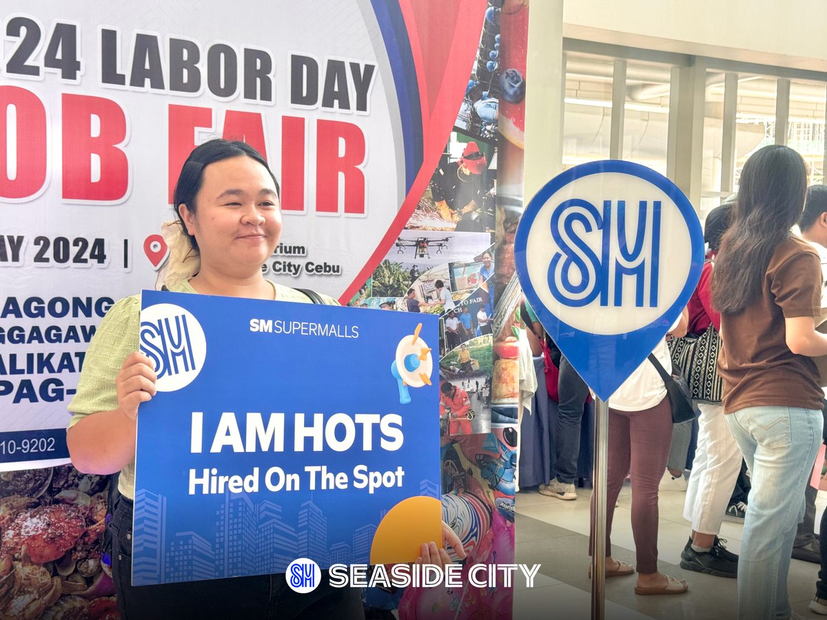 📣 CALLING ALL JOB SEEKERS! Get the chance to be hired on the spot by participating companies at the DOLE Region VII's Labor Day Job Fair today at SM Seaside! 👩💻🧑💼 📍 City Wing Atrium #EverythingsHereAtSM #AWorldOfExperienceAtSM