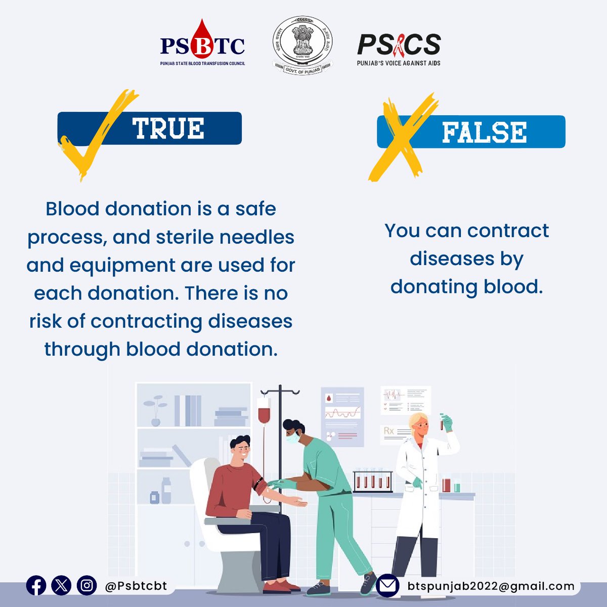 Blood donation is a safe process, and sterile needles and equipment are used for each donation. There is no risk of contracting diseases through blood donation.

#BloodDonation #SaveLives #BloodTransfusion #DonateBlood #BloodDonor #BloodBank #SaveLives #BloodMatters #GiveBlood