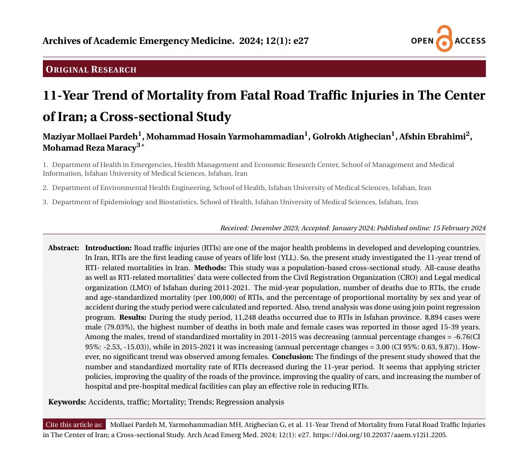 Full text link:
journals.sbmu.ac.ir/aaem/index.php…

#AAEMjournal #medicaljournal #medicalresearch #research #emergencymedicine #FOAMed #MEDed #criticalcare #evidencebasedmedicine
#EmergencyDepartment